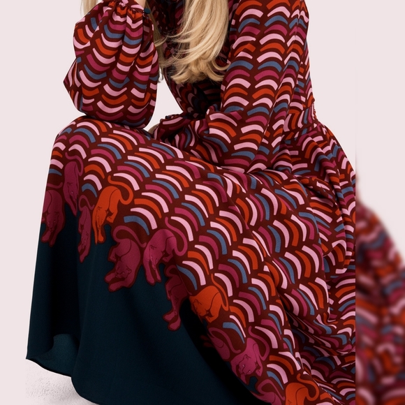 Kate Spade BNWOT Rawr Crepe midi dress - Picture 7 of 10